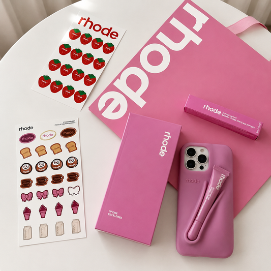 Rhode Rose iPhone 17 Pro Max 17 Pro 16 15 Case + Lipgloss & Gift Bag