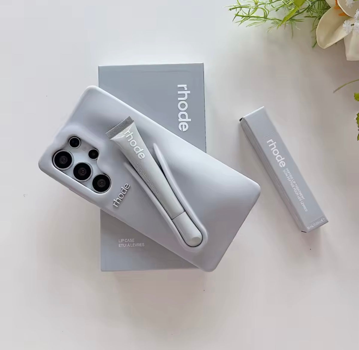 Rhode Phone Case Gray For Samsung with lipgloss