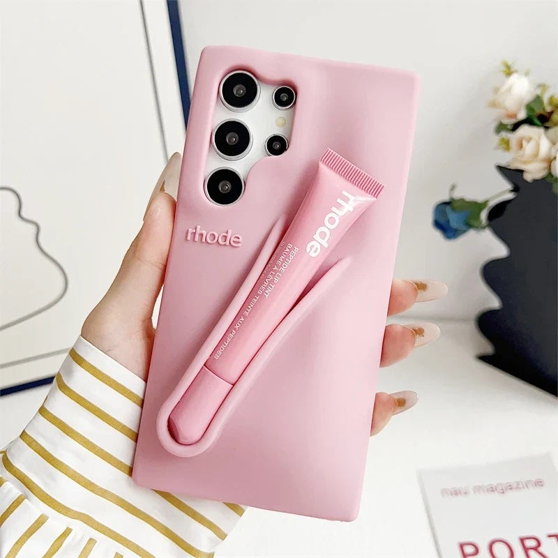 Rhode Phone Case Ribbon For Samsung with lipgloss