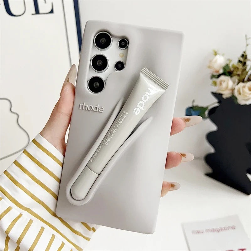 Rhode Phone Case Gray For Samsung with lipgloss