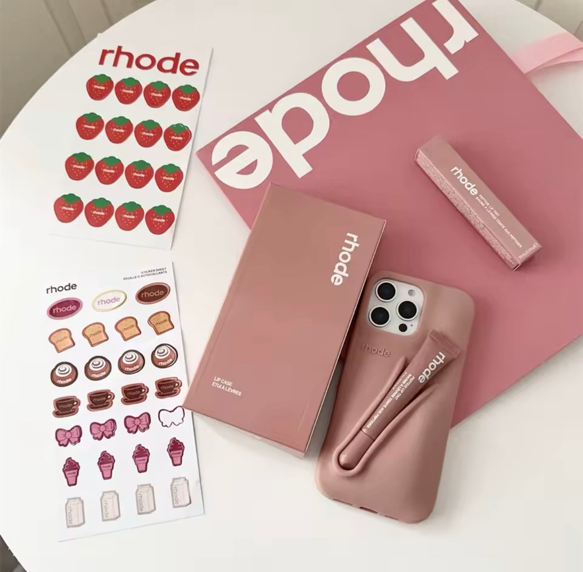 Rhode Toast iPhone 17 Pro Max 17 Pro 16 15 Case + Lipgloss & Gift Bag